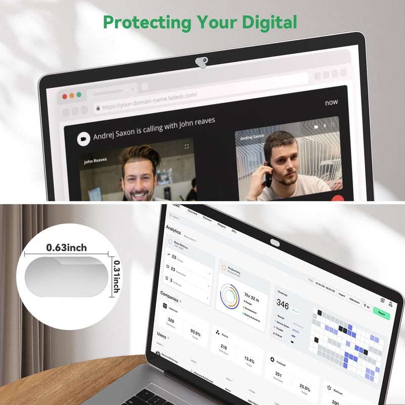 CloudValley Ultra-Thin Metal Webcam Cover for MacBook Pro/iPad/Laptop - 0.015" Privacy Camera Protector with 3M Adhesive (2-Pack) No Residue, Universal Fit for Laptop Accessories (Silver) - Image 3